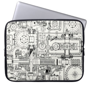 Mask: Sömlösa tekniska maskiner. Laptop Fodral
