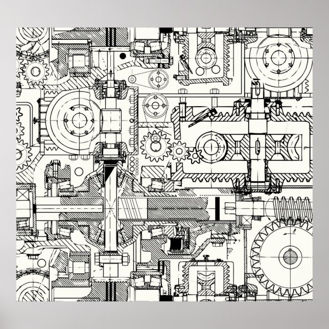 Mask: Sömlösa tekniska maskiner. Poster (Framsidan)