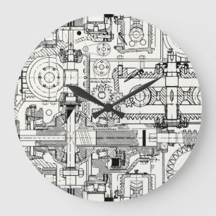 Mask: Sömlösa tekniska maskiner. Stor Klocka