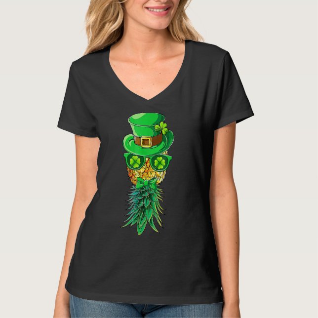 Mask Swinger uppifrån och ned Pineapple St Patrick T Shirt (Framsida)