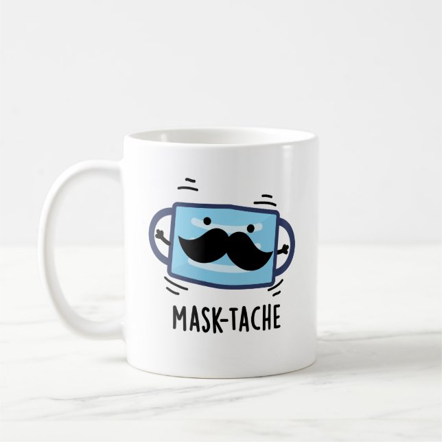 Mask-tache Funny Mask Mustache Pun Kaffemugg (Vänster)