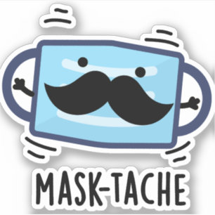 Mask-tache Funny Mask Mustache Pun Klistermärken
