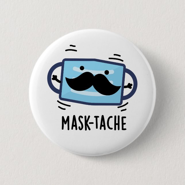 Mask-tache Funny Mask Mustache Pun Knapp (Framsida)