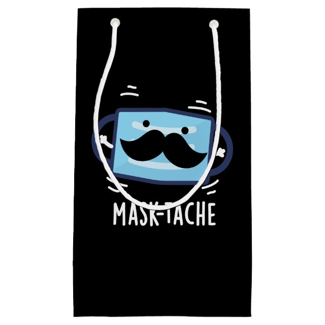 Mask-tache Funny Mask Mustache Pun Mörk BG (Framsidan)
