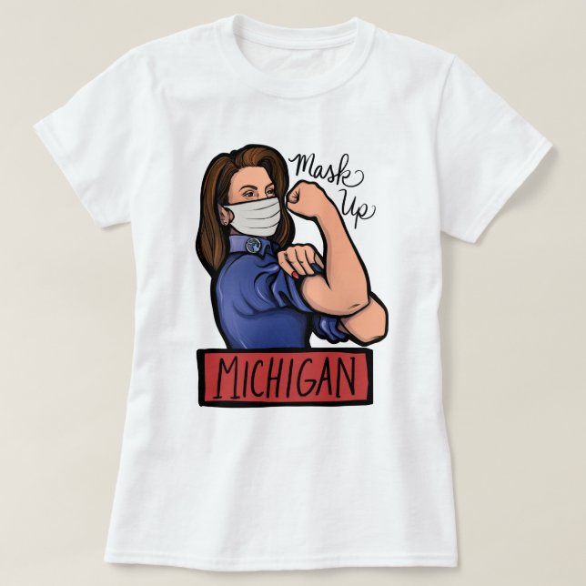 Mask Up Michigan Gretchen Whitmer Michigander T Shirt (Design framsida)