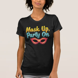 Mask Up, Party On - PURIM Helgdag Women's T Shirt