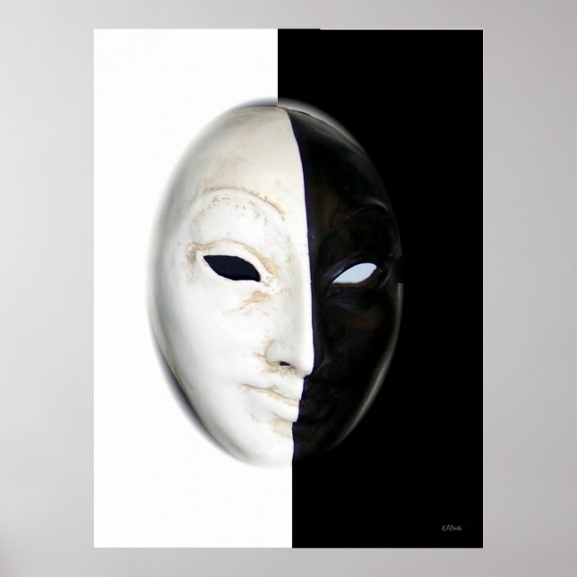Maska (svart och vitt) poster (Framsidan)