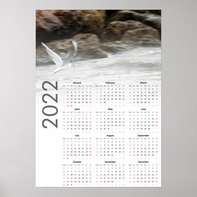 Måskalender 2022 Affisch - Söndag först (Framsidan)