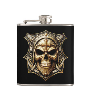 Maske Deathmetal Totenkopf Gold Schild Fickplunta