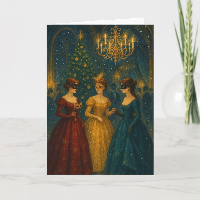 Masked Ball Christmas Card Kort (Framsida)