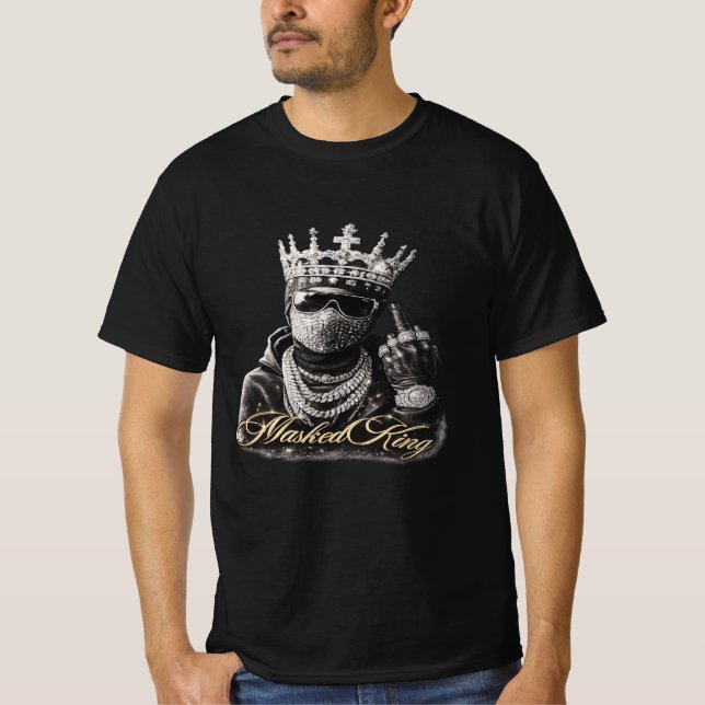 Masked King Streetwear Graphic T-Shirt (Framsida)