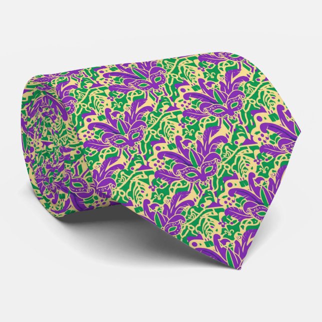 Masked Mischief Mardi Gras Tie Slips (Rullad)
