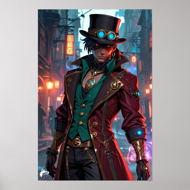 Masked Steampunk Gentleman – Charisma and Shadows  Poster (Framsidan)
