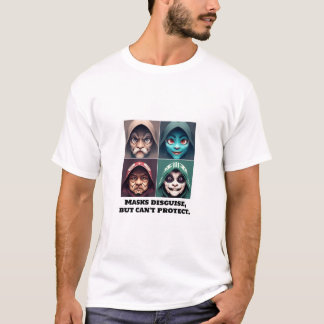 Masker döljer sig, men kan inte skydda. t shirt