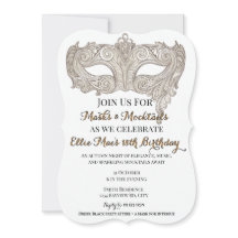 Masker och docksvansar Guld Masquerafödelsedagen