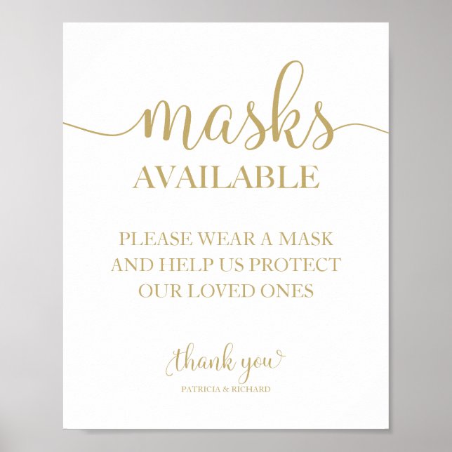 Masker Tillgängliga Enkla Kalligrafi Bröllopsskylt Poster (Framsidan)