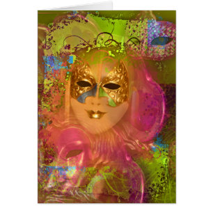Maskera det venetian maskeraddräktpartyet hälsningskort