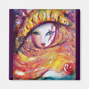 MASKERA I GUL/Venetian maskerad Magnet