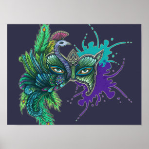 Maskera - påfågeln poster