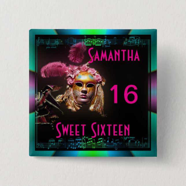 Maskerad bollsweet sixteen knapp (Framsida)