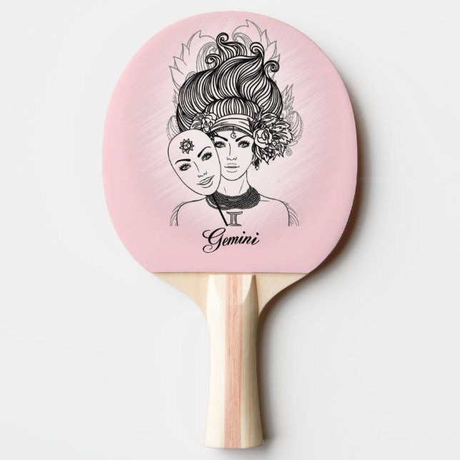 Maskerad damteater Gemini Zodiak Symbol Pingisracket (Baksidan)
