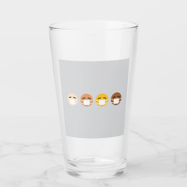 Maskerad Emoji Ansikte Mask Up COVID Glaskopp (Framsida)