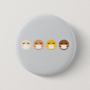 Maskerad Emoji Ansikte Mask Up COVID Knapp