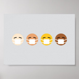 Maskerad Emoji Ansikte Mask Up COVID Poster