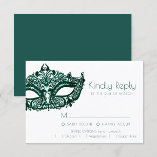 Maskerad Grönt-mask   Mörk Emerald Entree Option OSA Kort