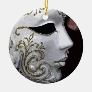 MASKERAD (GULD) JULGRANSPRYDNAD KERAMIK
