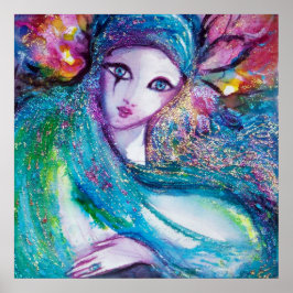 MASKERAD I BLÅTT / Venetianska maskeradansikten Poster
