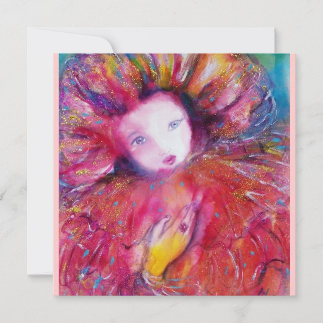 MASKERAD I RÖTT /MARDI GRAS MASKERADE FEST INBJUDNINGAR (Framsida)