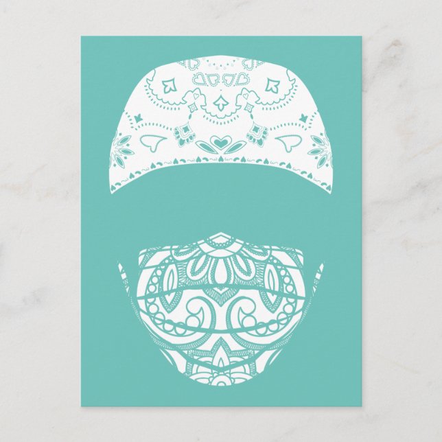 maskerad i vykort för paisley (Framsida)