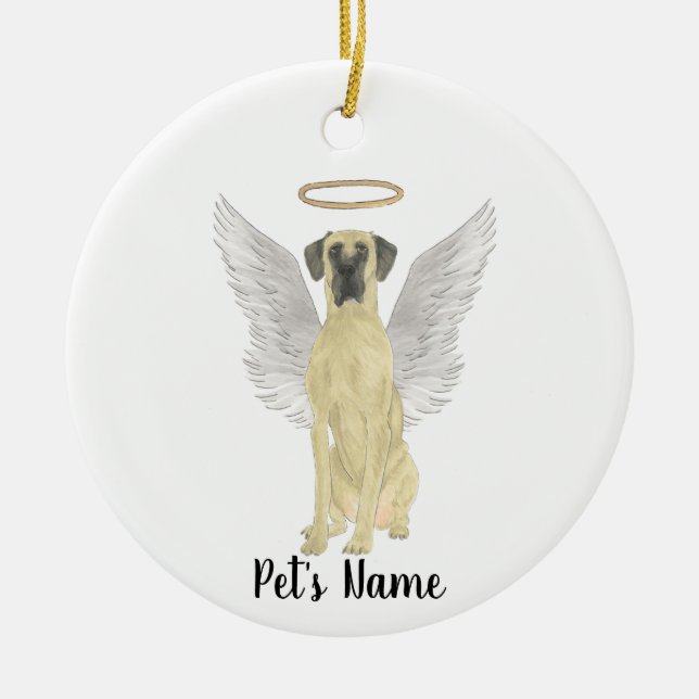 Maskerad Kid Great Dane Sympati Minnes- Julgransprydnad Keramik (Framsidan)