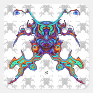 Maskerad kricka, främmande insectoid v2 fyrkantigt klistermärke