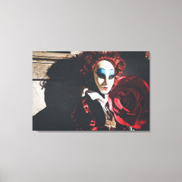 Maskerad kvinna i Venedigkarnival Canvastryck