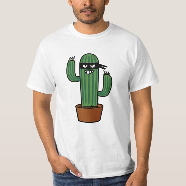 Maskerad lömsk bandit för kaktusbandido ninja t shirt (Framsida)