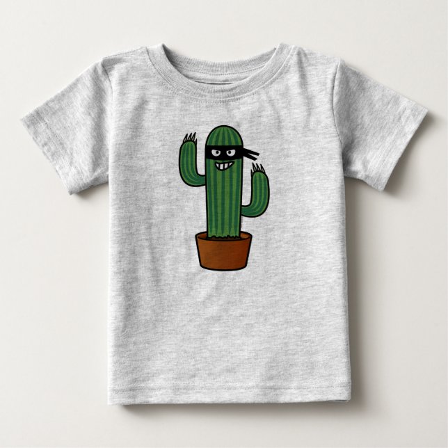 Maskerad lömsk bandit för kaktusbandido ninja t shirt (Framsida)