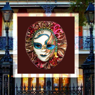 Maskerad, Mardi Gras, Karnevalsmask Magnet