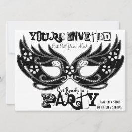 Maskerad maskeringspart-inbjudningar för utklippt inbjudningar