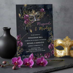 Maskerad och Mixology Halloween Cocktail Party Inbjudningar