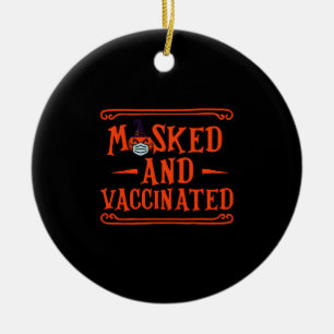 Maskerad och vaccinerad läskig Halloween-kostym Julgransprydnad Keramik