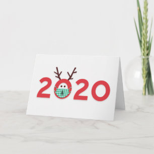 Maskerad Ren 2020 Anpassad Röd Grön Helgkort