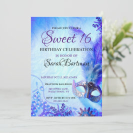 Maskerad sweet 16 inbjudan