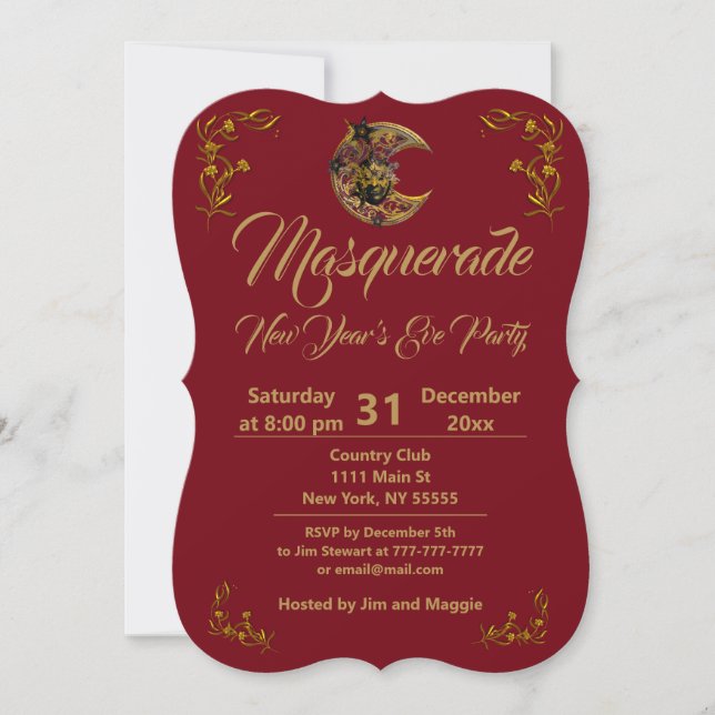 Maskeradbal Invitation Inbjudningar (Framsida)