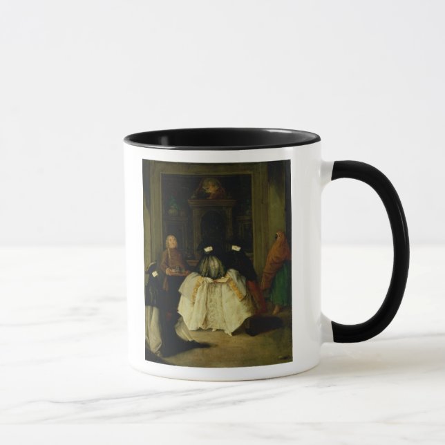 Maskerade figurer i ett Venetian kaffehus Mugg (Höger)