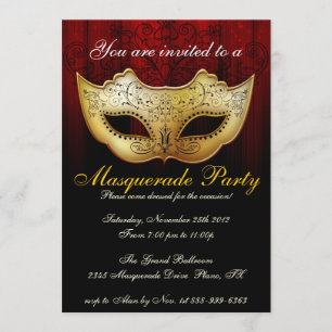 Maskeradfest Firande Fin Inbjudan