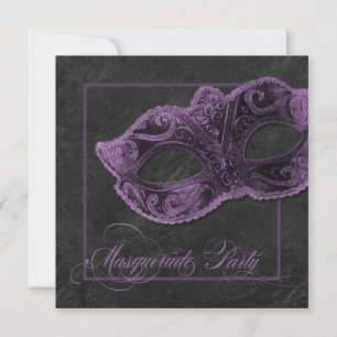 Maskeradfest Inbjudan - Violett & svart