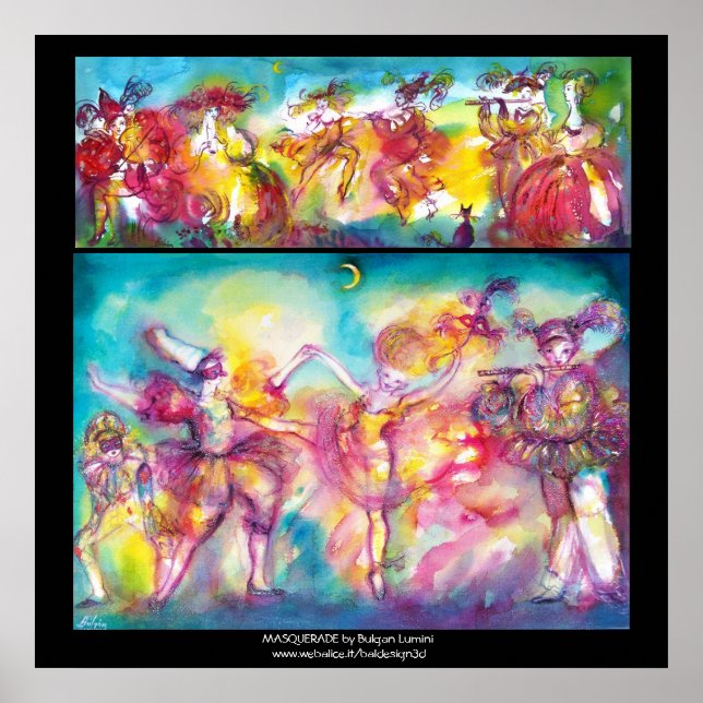 MASKERADFEST,Mardi Gras-masker,Dans,Musik Poster (Framsidan)