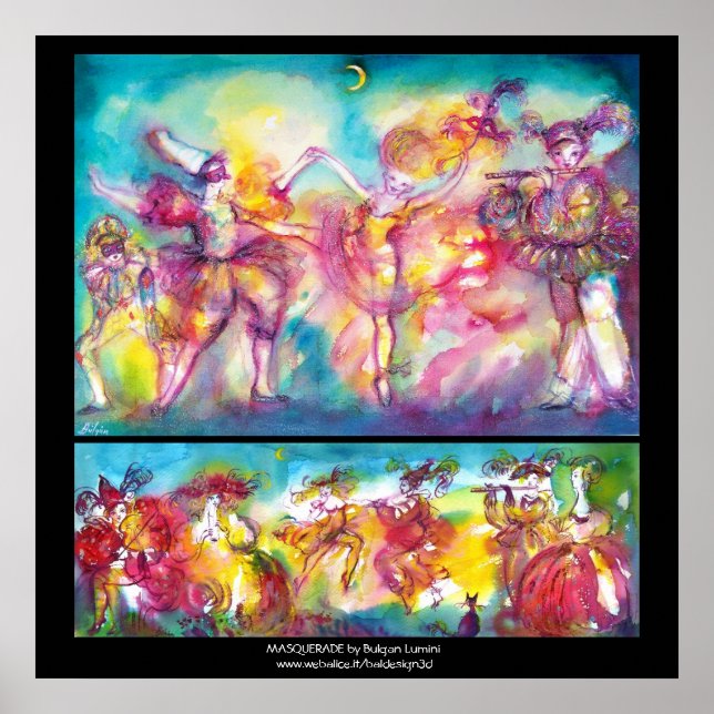 MASKERADFEST,Mardi Gras-masker,Dans,Musik Poster (Framsidan)